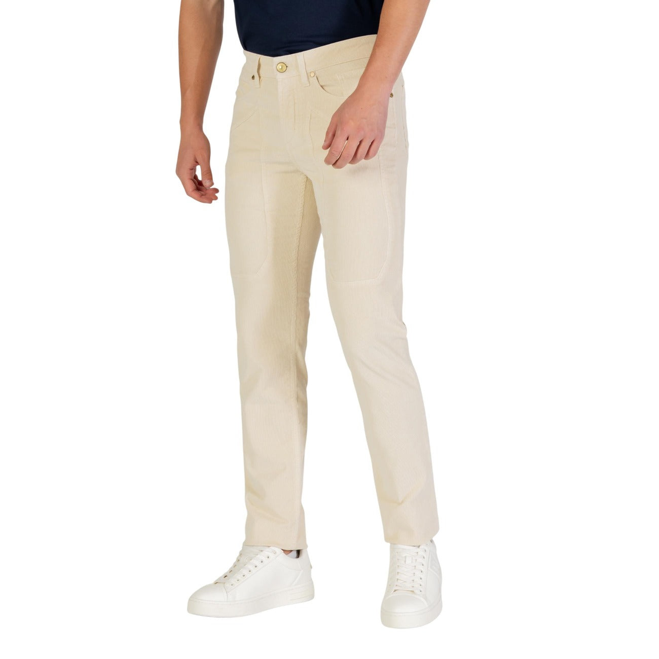 Jeckerson Jeans Uomo Bianchi con Zip e Bottone Tasche Anteriori e Posteriori - Jeans Cotone Elastan Lyocell