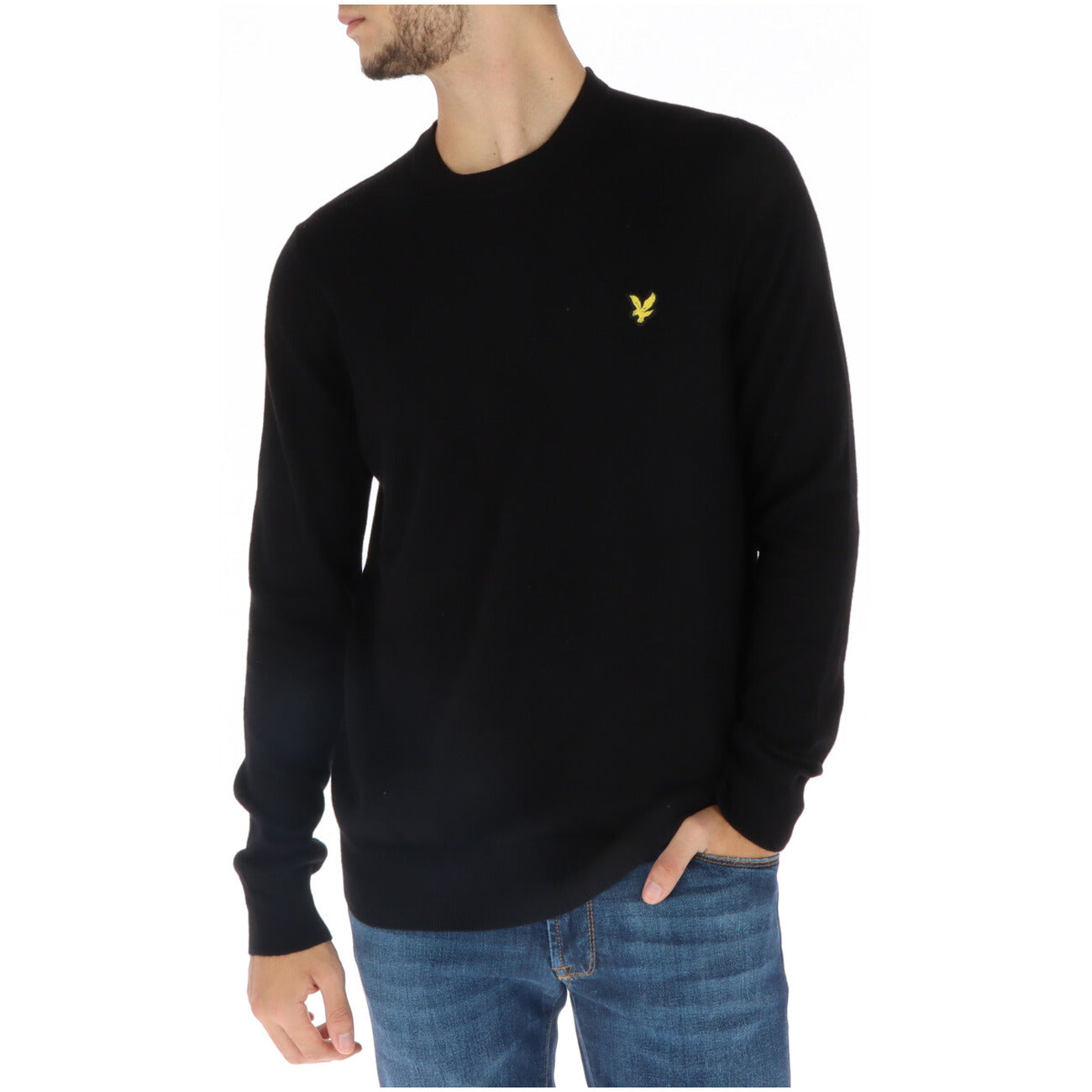 Lyle & Scott Maglia Uomo Blu Scollo Tondo Manica Lunga Cotone Lana Merino Autunno Inverno KN2110VC