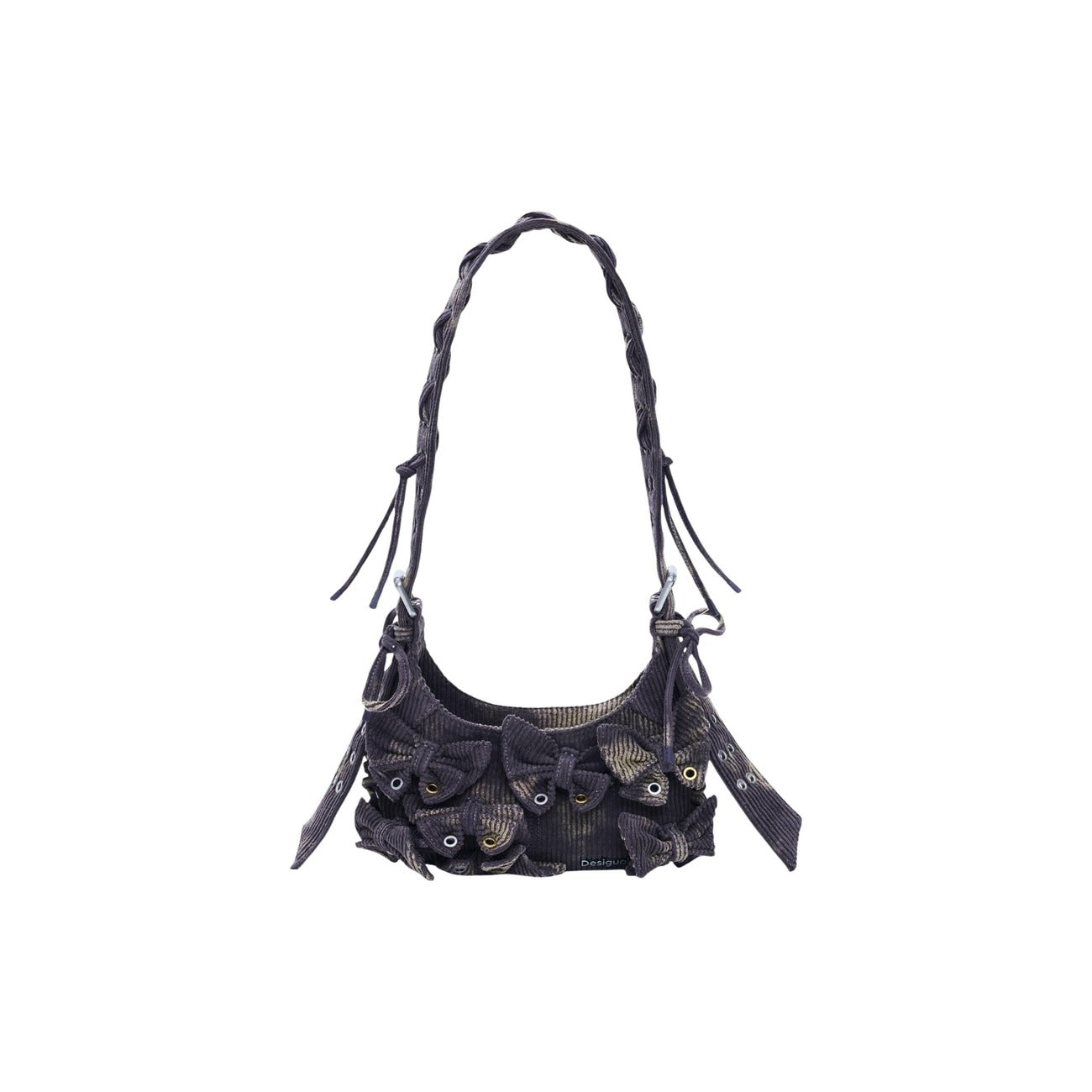 Borsa Desigual donna viola a mano in cotone 100% - vista frontale
