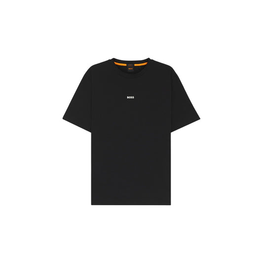 T-shirt Boss uomo nera 96% cotone 4% elastan - vista frontale solo maglia