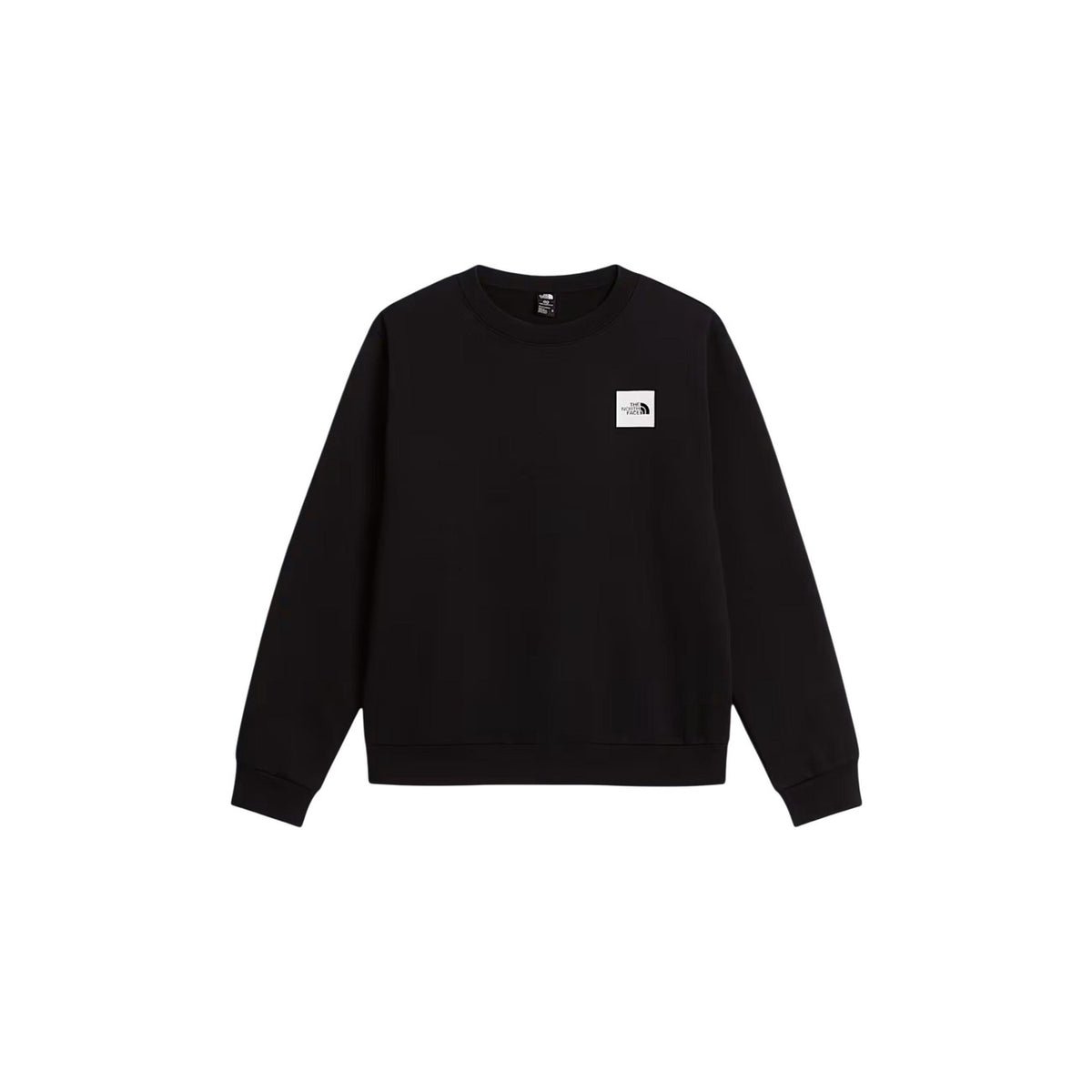 Felpa girocollo The North Face uomo nera NF0A8JAY M BOX HD REG CREW. Felpa sportiva felpata in misto cotone con scollo tondo, patch con logo The North Face e stampa logo sulla spalla, abbigliamento casual uomo.