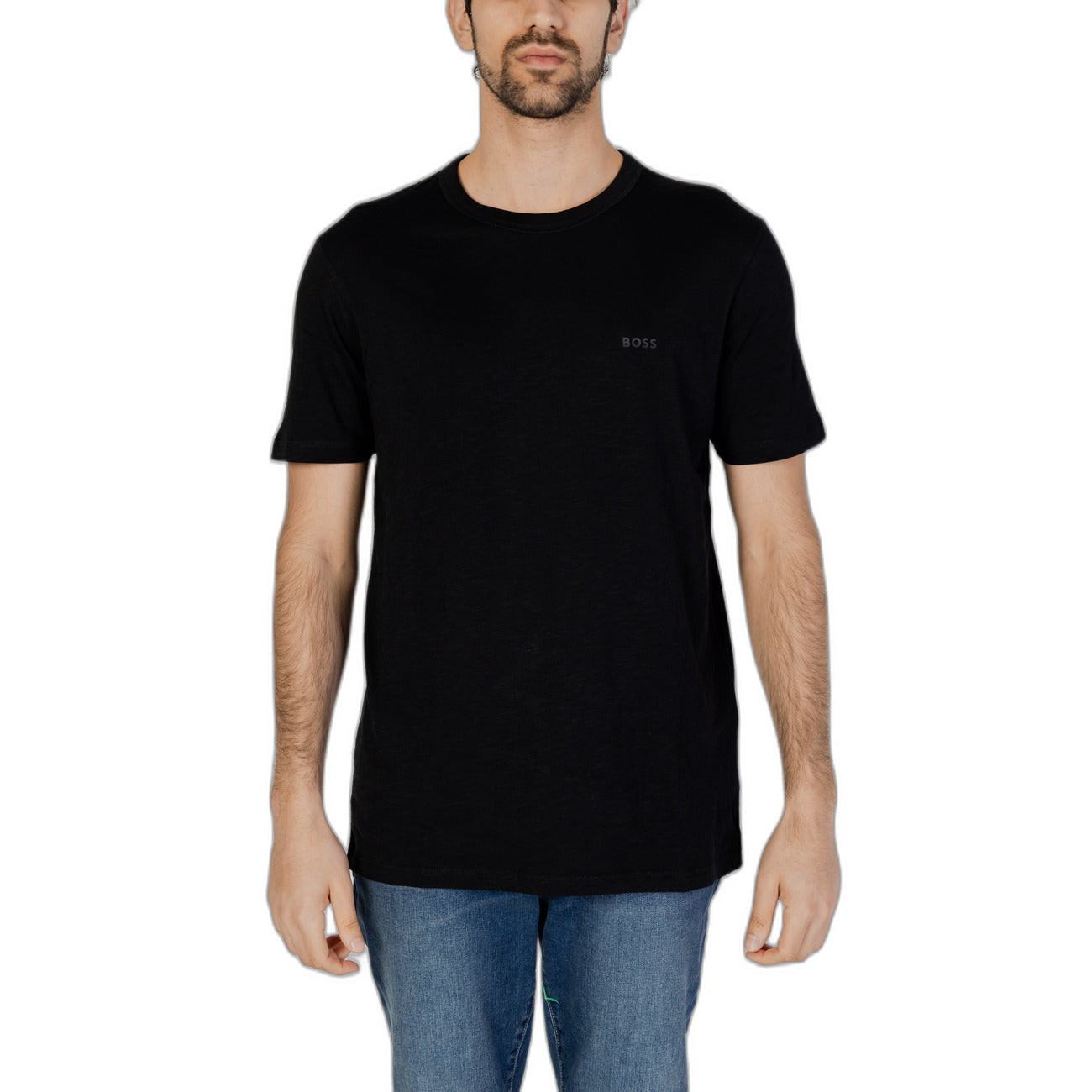 Boss T-Shirt Uomo in cotone SLUB-YARN CON DETTAGLIO LOGO Manica Corta 50508243