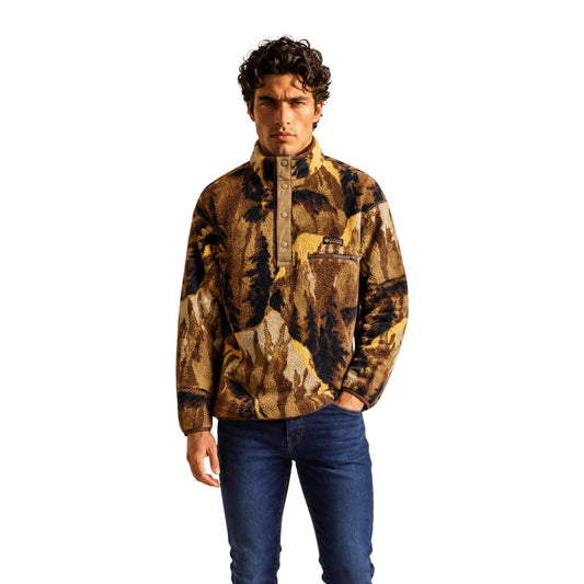 Pile Columbia uomo Helvetia mezza zip. Giacca in pile Sherpa a pelo lungo con cerniera mezza lunghezza, tasca di sicurezza sul petto con cerniera, abbigliamento outdoor e urbano autunno inverno.