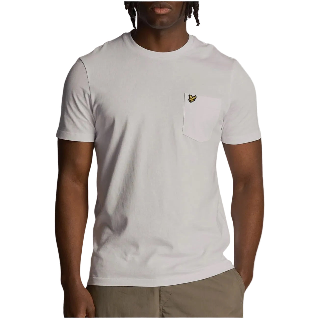 Lyle & Scott T-Shirt Uomo Azzurra Stampa Tasca Manica Corta Scollo Tondo 100% Cotone Primavera/Estate TS2022V