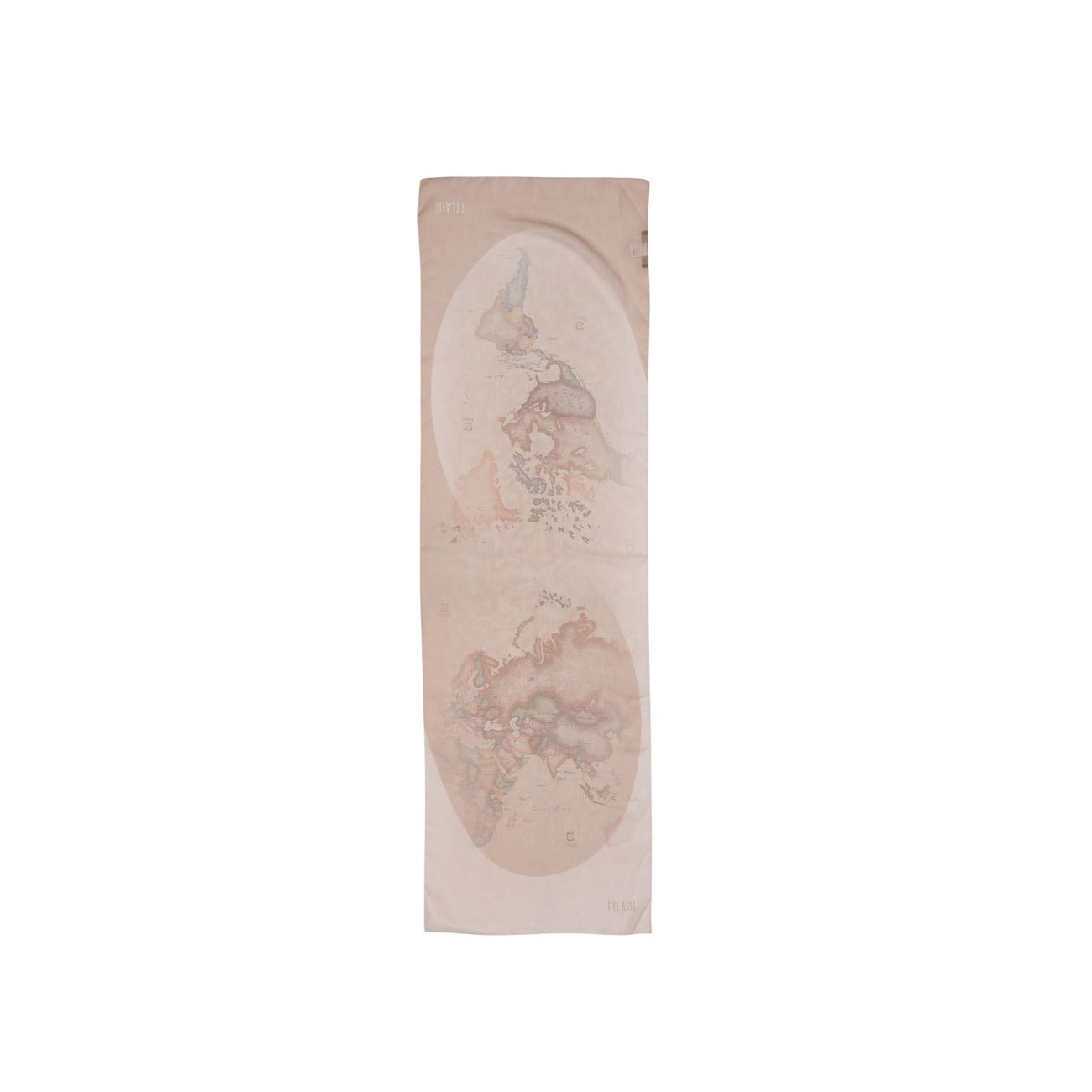 Alviero Martini S637 1840 Foulard; 100% poliestere con stampa Geo. L'accessorio iconico e multitasking per un tocco di eleganza italiana quotidiana. Colore beige vista frontale 