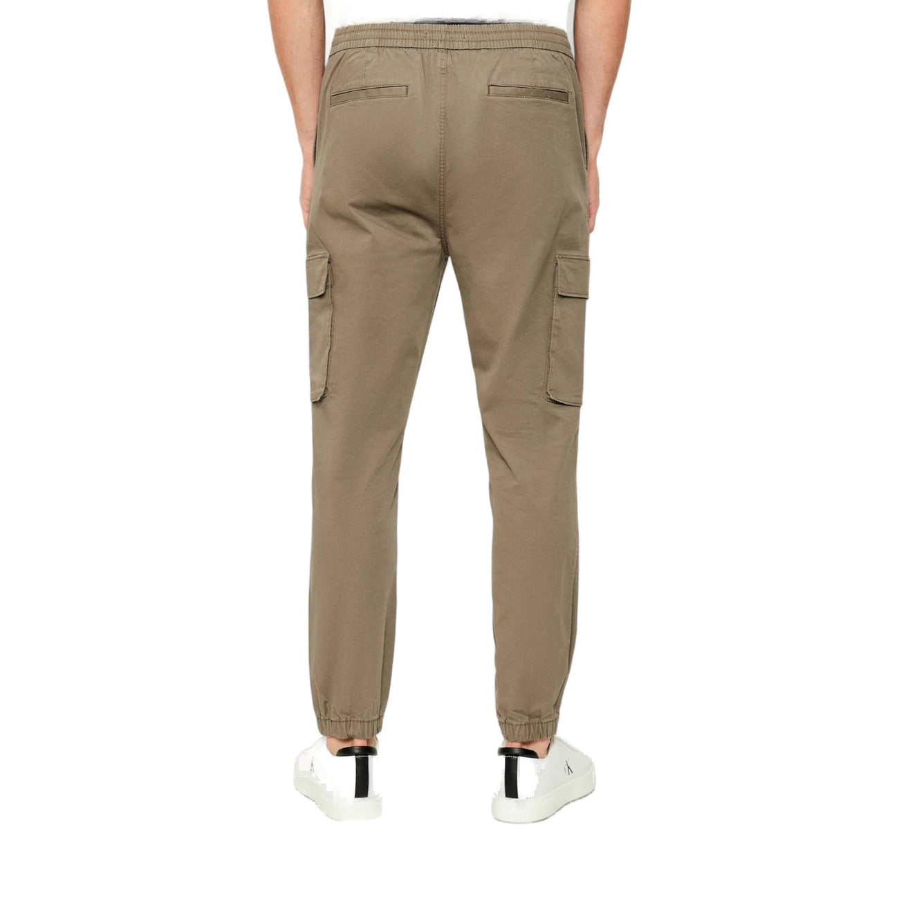 Calvin Klein Jeans Pantaloni Uomo Beige Zip e Bottone Tasche Laterali 97% Cotone 3% Elastan Primavera/Estate LV04RD608G