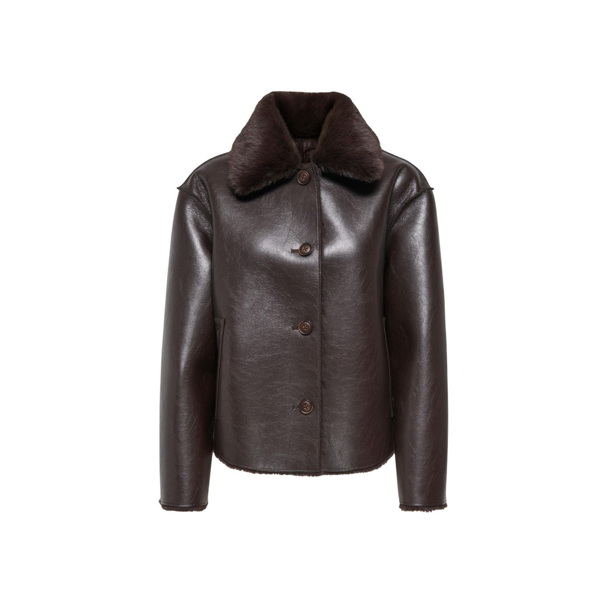 Giacca reversibile ecomontone donna Jacqueline De Yong – Giubbotto marrone similpelle JDYCOCO 15384752.