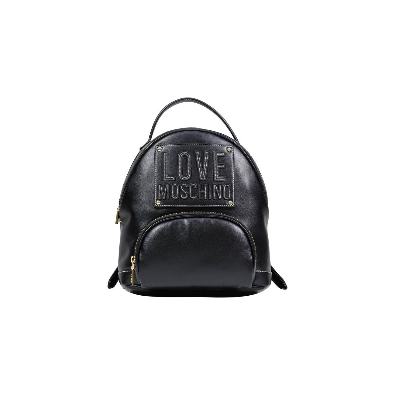 Zaino Love Moschino donna nero con cerniera tasche interne esterne 26x28x17 cm - vista frontale
