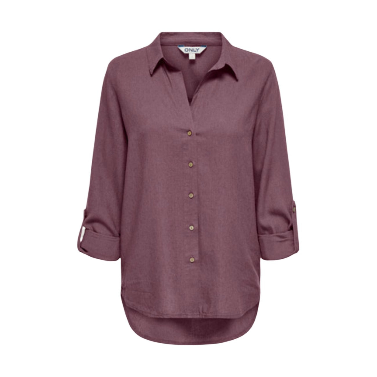 Camicia Misto Lino/Viscosa; Vestibilità loose, colletto button-down, maniche lunghe con polsini risvoltati. Il basic essenziale per ogni occasione. Colore bordeaux 