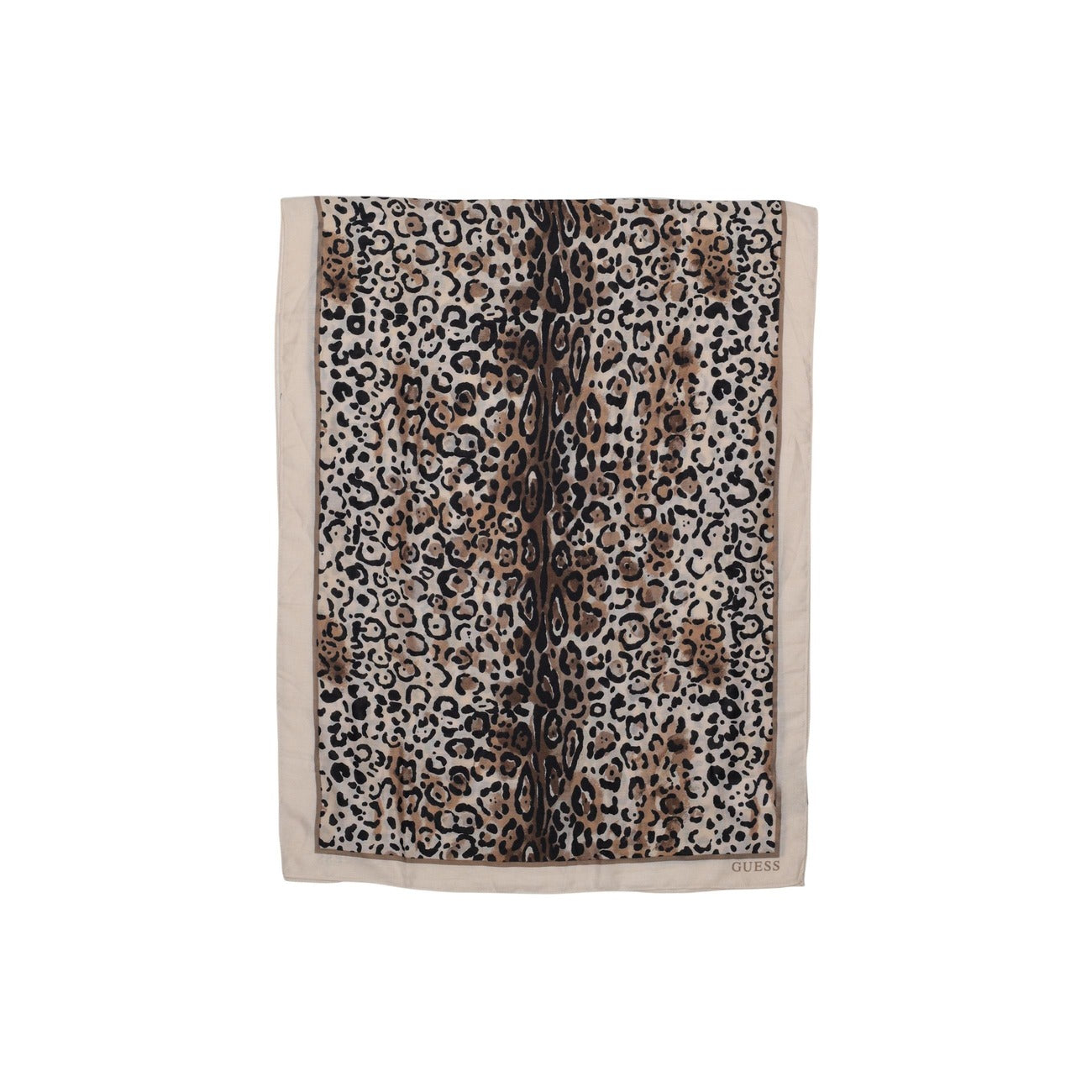 Sciarpa Guess PRINTED SCARF donna beige con fantasia leopardata 180x70 cm 100% poliestere - vista piegata 