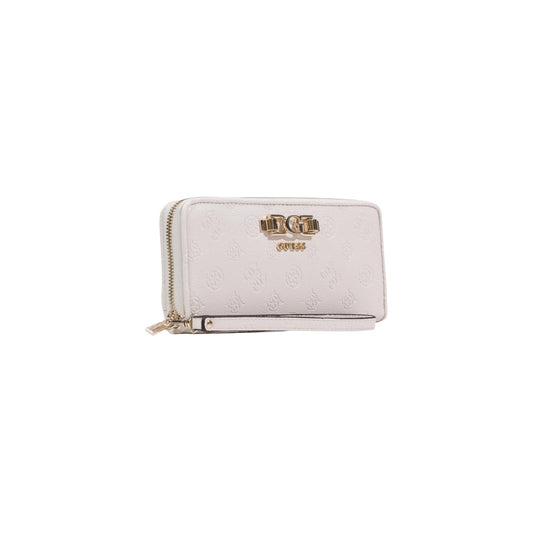 Guess Portafoglio bianco grande ANISE LARGE ZIP AROUND 20x10x3 cm Donna vista frontale laterale