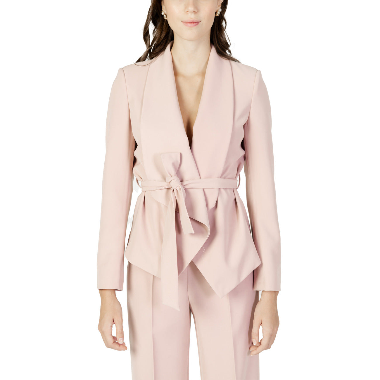Sandro Ferrone Giacca Donna Verde Monocromo Lacci Bavero Maniche Lunghe 100% Poliestere Autunno/Inverno S18YBDRALPH