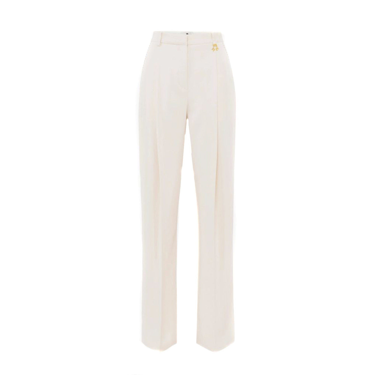 Elisabetta Franchi Pantaloni Donna Beige Tasche Anteriori Poliestere Elastan Primavera Estate V_32356