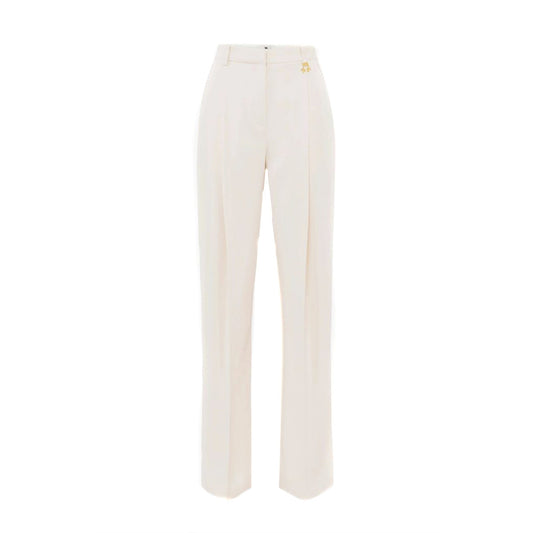 Elisabetta Franchi Pantaloni Donna Beige Tasche Anteriori Poliestere Elastan Primavera Estate V_32356
