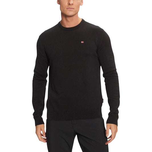 Napapijri Maglioncino Uomo Nero con Maniche Lunghe Scollo Tondo in Cotone 100% NP0A4I2G0