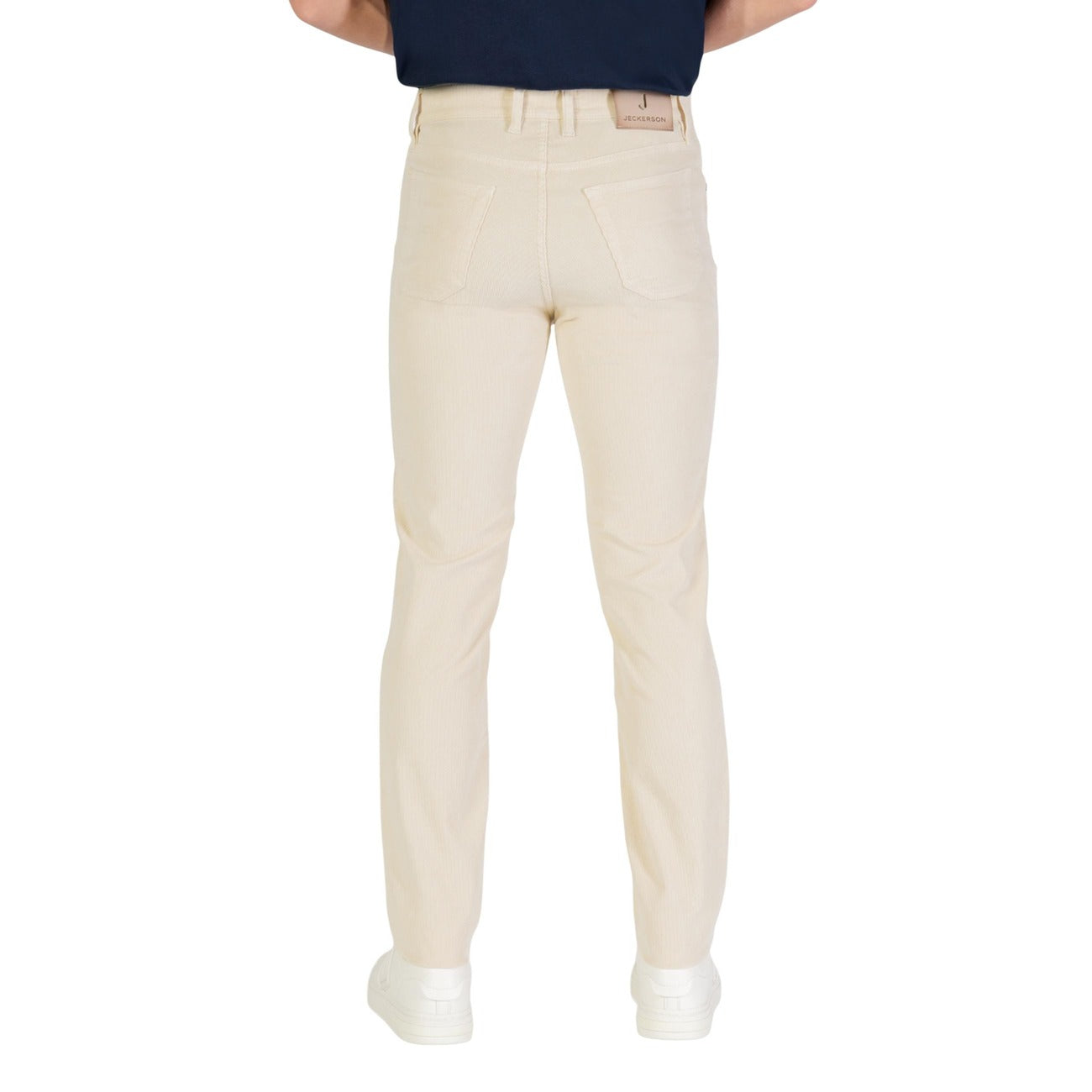Jeckerson Jeans Uomo Bianchi con Zip e Bottone Tasche Anteriori e Posteriori - Jeans Cotone Elastan Lyocell