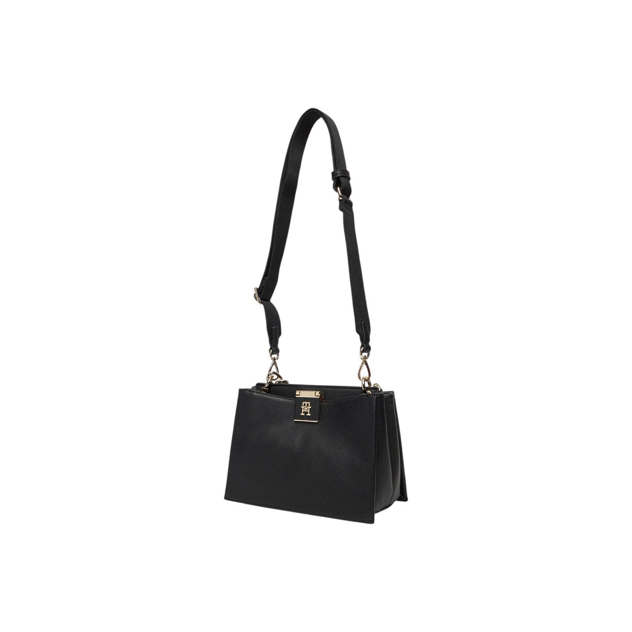 Tommy Hilfiger Borsa Donna Nera a Mano e Tracolla - Borsa Poliuretano 23x16x11cm