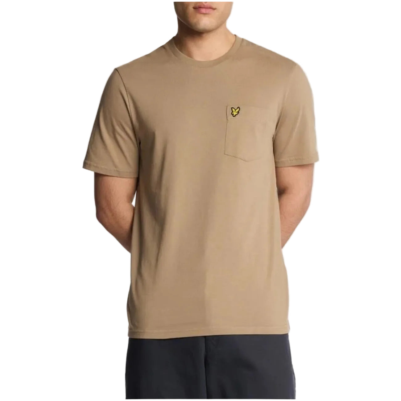 Lyle & Scott T-Shirt Uomo Azzurra Stampa Tasca Manica Corta Scollo Tondo 100% Cotone Primavera/Estate TS2022V