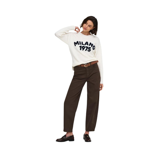 Jeans Jacqueline de Yong marroni donna 15380590. Pantaloni jeans da donna marroni a gamba larga modello barrel baggy, jeans loose fit casual in cotone riciclato con vita alta, denim 4 stagioni.