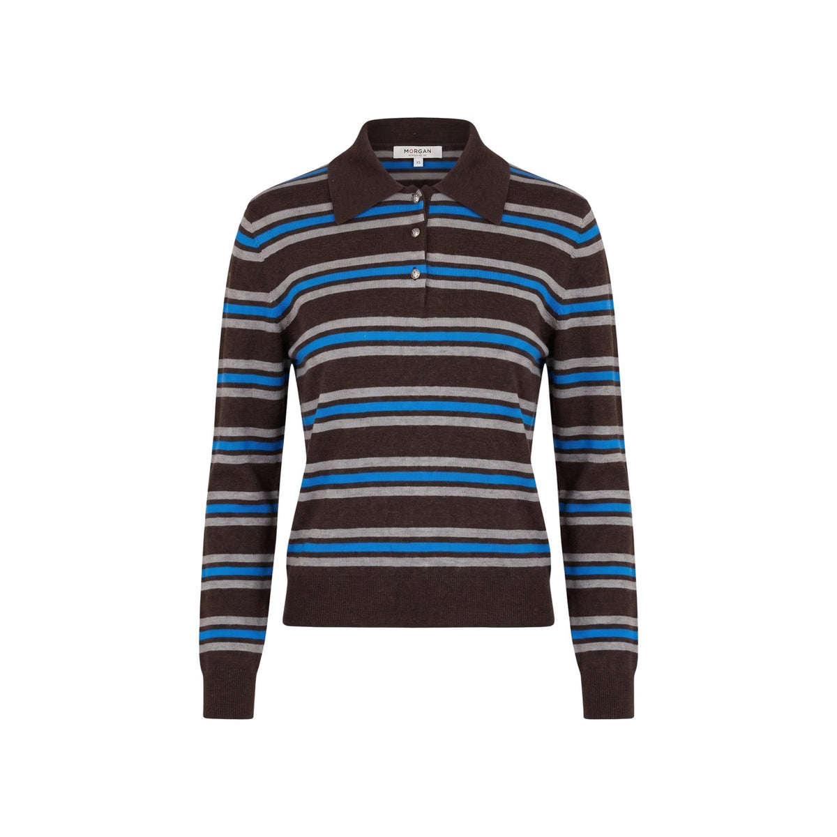 Maglia donna Morgan De Toi marrone – Maglione con colletto a revers e bottoni 262-MIKO.