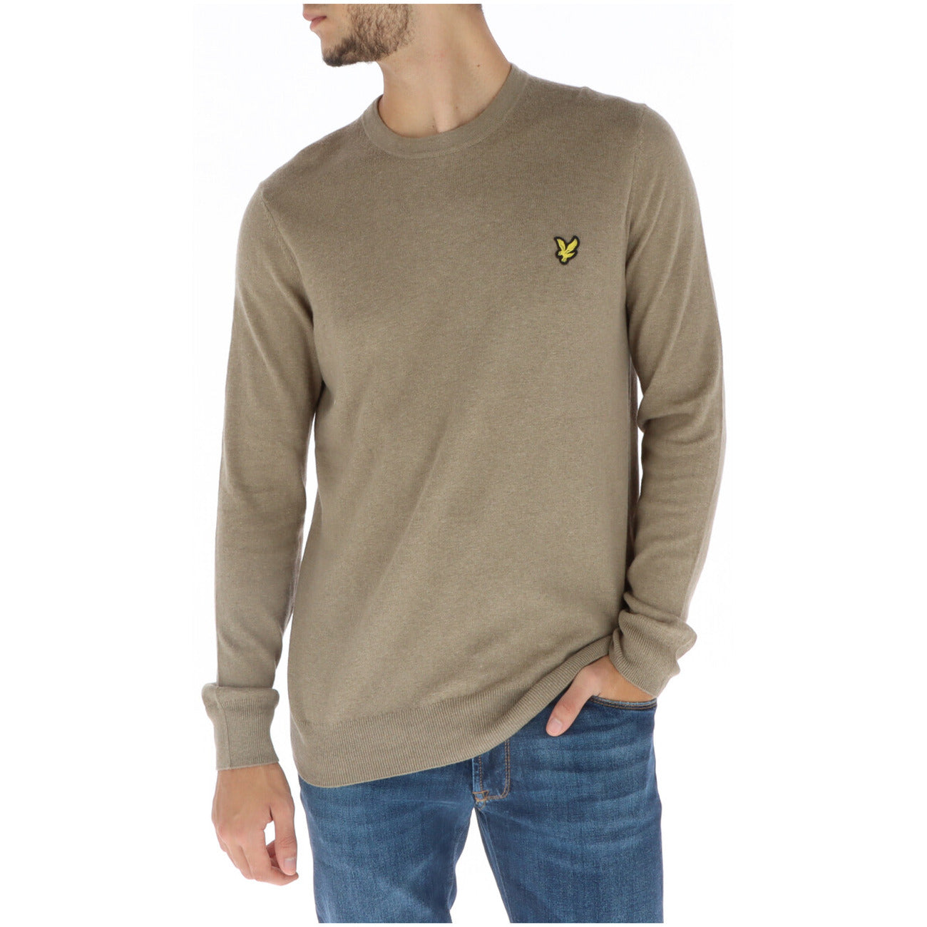 Lyle & Scott Maglia Uomo Blu Scollo Tondo Manica Lunga Cotone Lana Merino Autunno Inverno KN2110VC