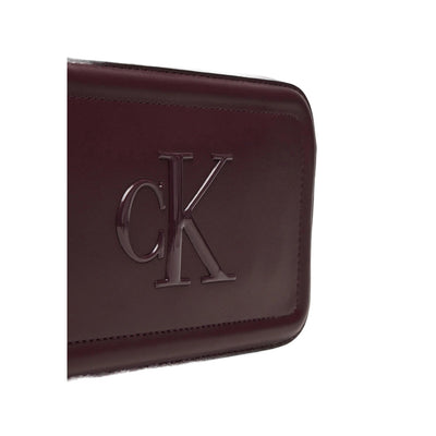 Calvin Klein Women's Bordeaux Shoulder Bag - Zipper Pocket Bag 20x13x5cm