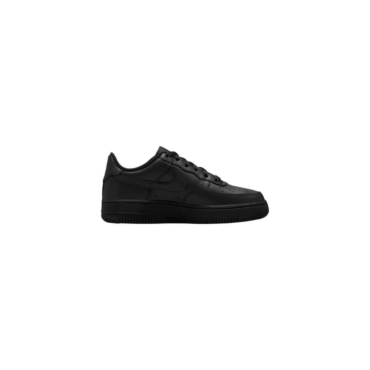 Sneakers Nike Air Force 1 nere unisex DH2920. Scarpe sportive nere in pelle tinta unita con silhouette classica low-top, avampiede traforato, suola in gomma 3 cm e allacciatura stringata, scarpe casual streetwear 4 stagioni.