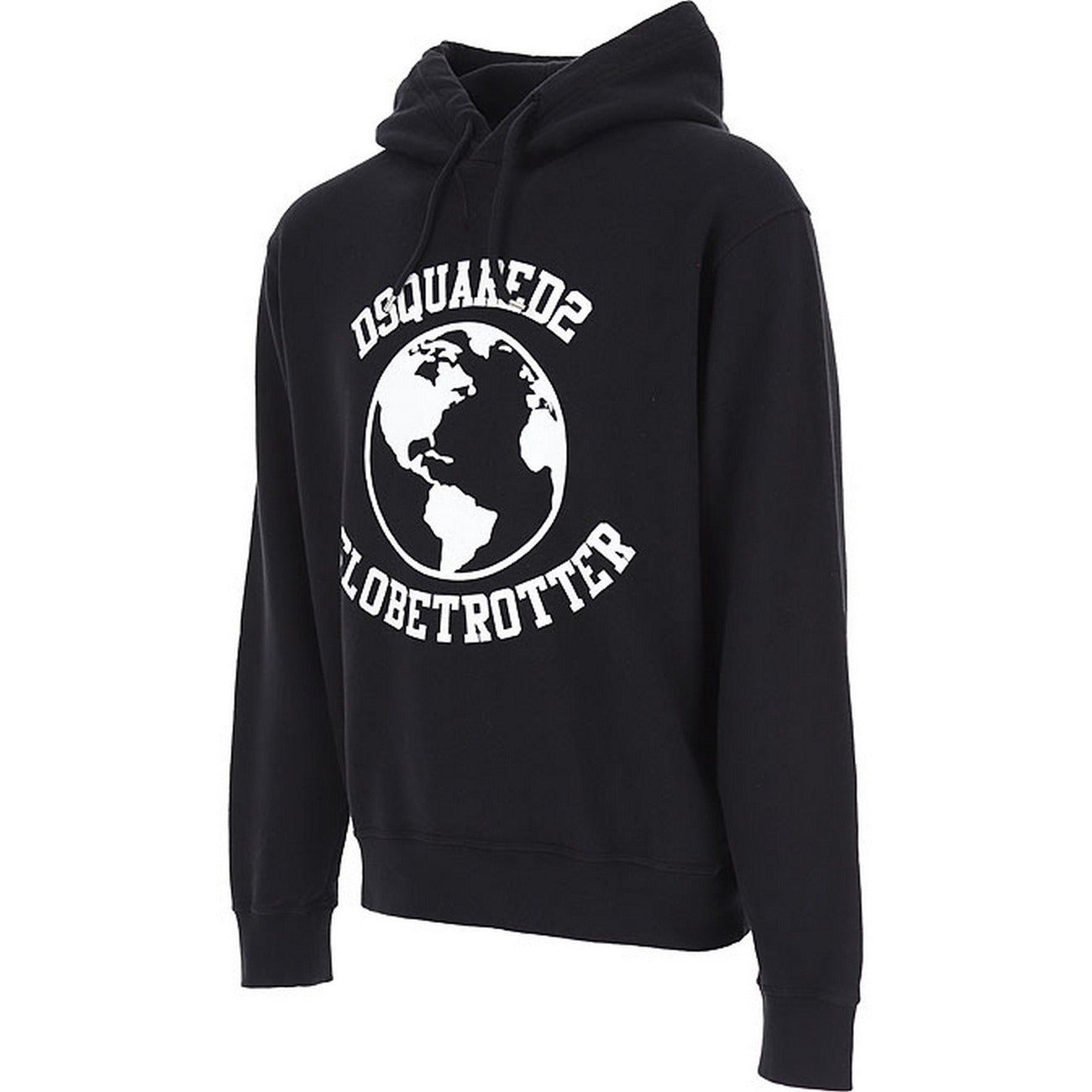 Dsquared Felpa Uomo Nera con Cappuccio Stampa Maniche Lunghe Scollo Tondo in Cotone 100% Autunno/Inverno B_43944