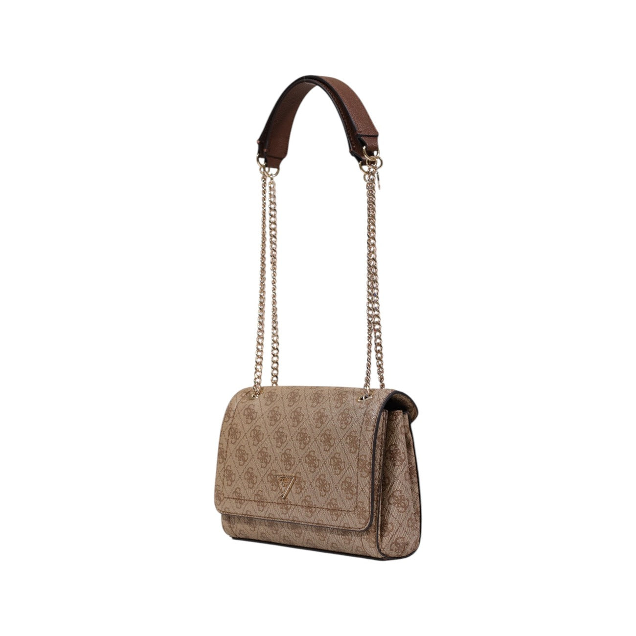 Guess Borsa Donna Marrone in Poliuretano 100% a Mano con Bottoni Automatici Stampa Tasche Interne ed Esterne 16x23x8 cm HWBG96 72210