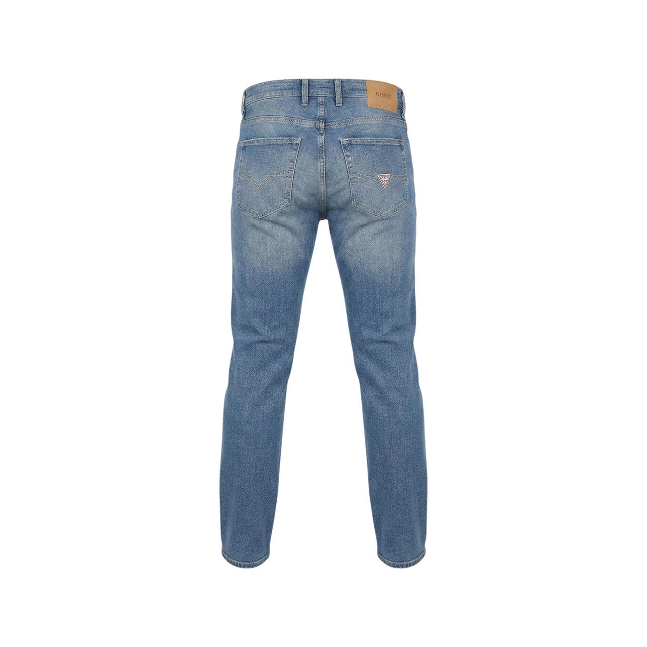 Jeans Guess uomo blu con tasche anteriori e posteriori - vista posteriore retro 
