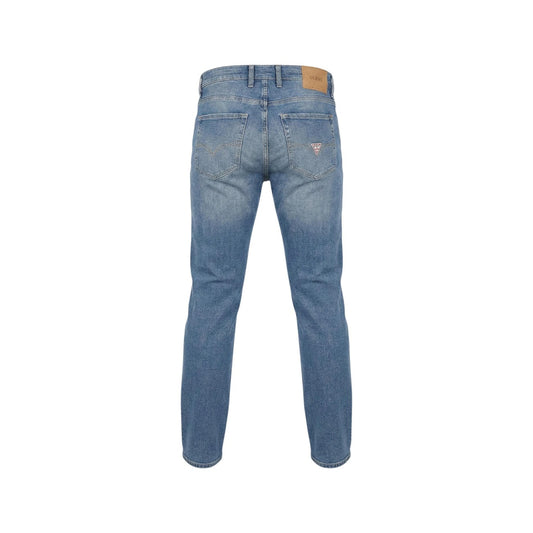 Jeans Guess uomo blu con tasche anteriori e posteriori - vista posteriore retro 
