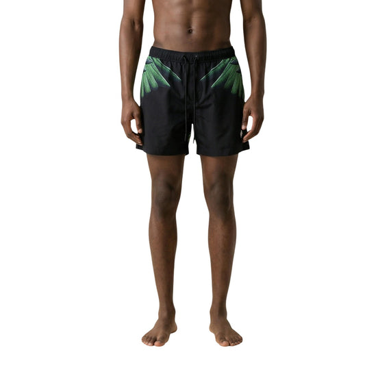 Boxer mare County of Milan Wings; poliestere asciugatura rapida, vita regolabile, stampa grafica iconica. Lo stile streetwear per la tua estate. Vista frontale 