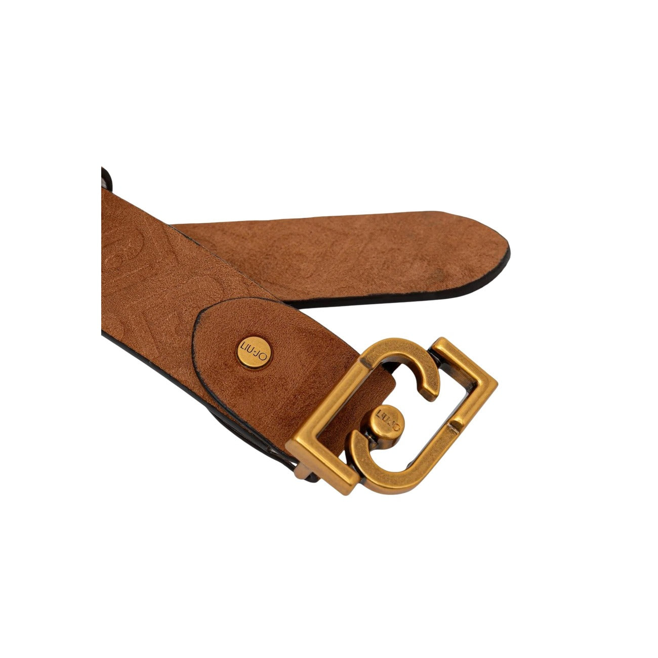 Cintura Liu Jo donna beige marrone - dettaglio fibbia con logo
