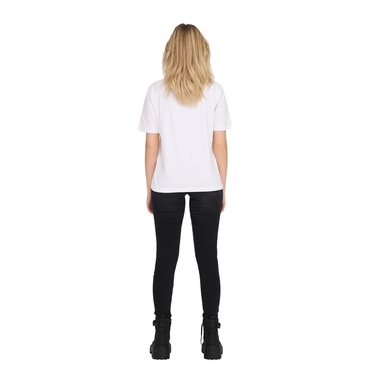 Only T-Shirt Donna Bianca Monocromo Manica Corta Scollo Tondo 100% Cotone Primavera/Estate 15270390