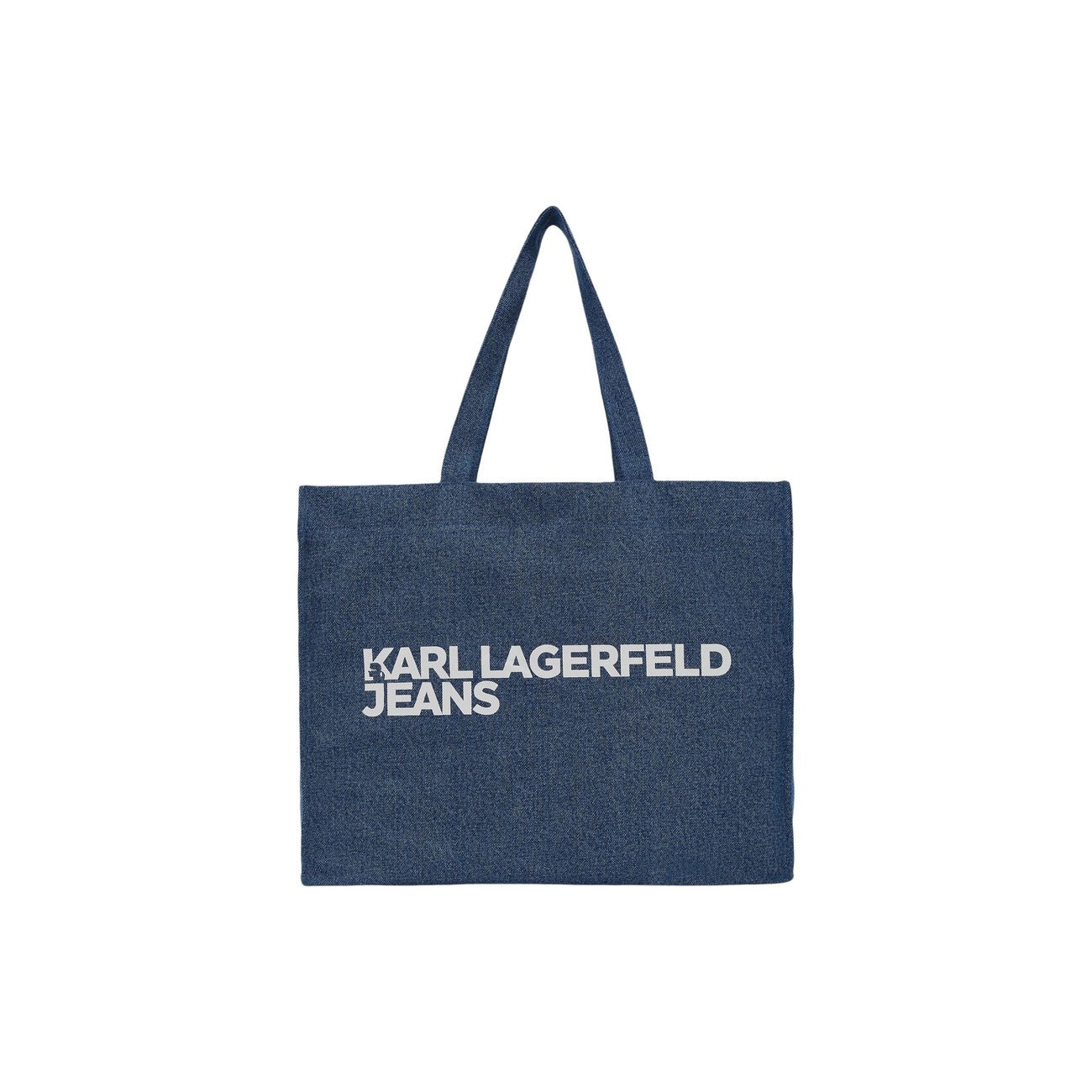 Borsa a tracolla donna Karl Lagerfeld Jeans modello LOGO DENIM blu in denim con logo e due manici
