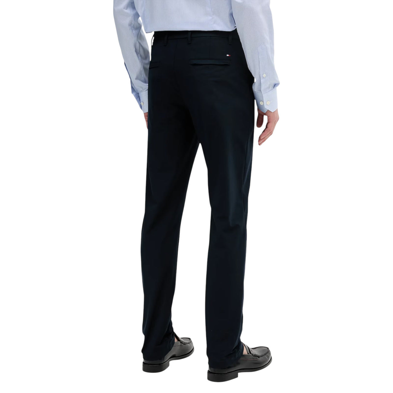 Tommy Hilfiger Pantaloni Uomo Blu con Zip Bottone - Pantaloni Elastomultiestere Tasche