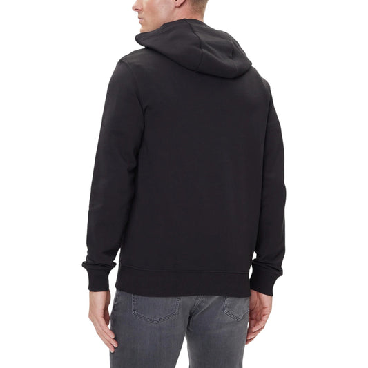 Tommy Hilfiger Men's Black Hoodie - Organic Cotton Long Sleeve Hoodie with Print