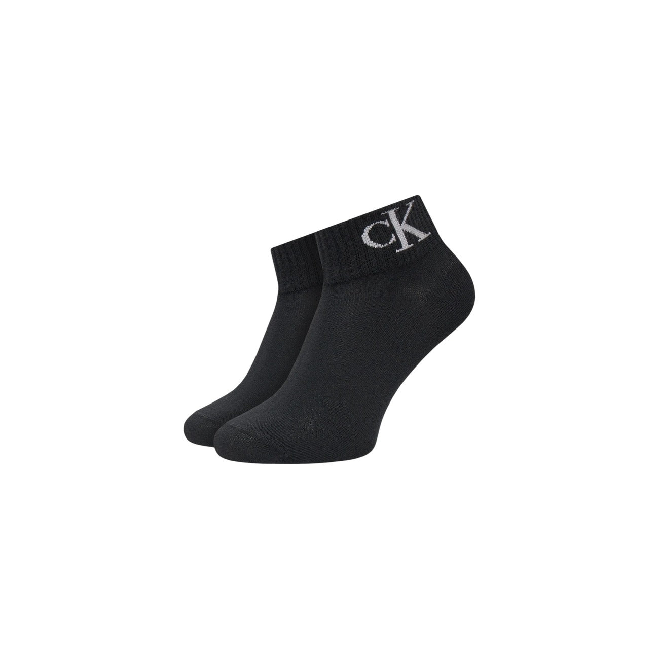 Pack 2 paia calze nere donna Calvin Klein Jeans Quarter, 72% cotone con logo CK ricamato; vestibilità aderente e traspirante, ideali per sport e tempo libero.