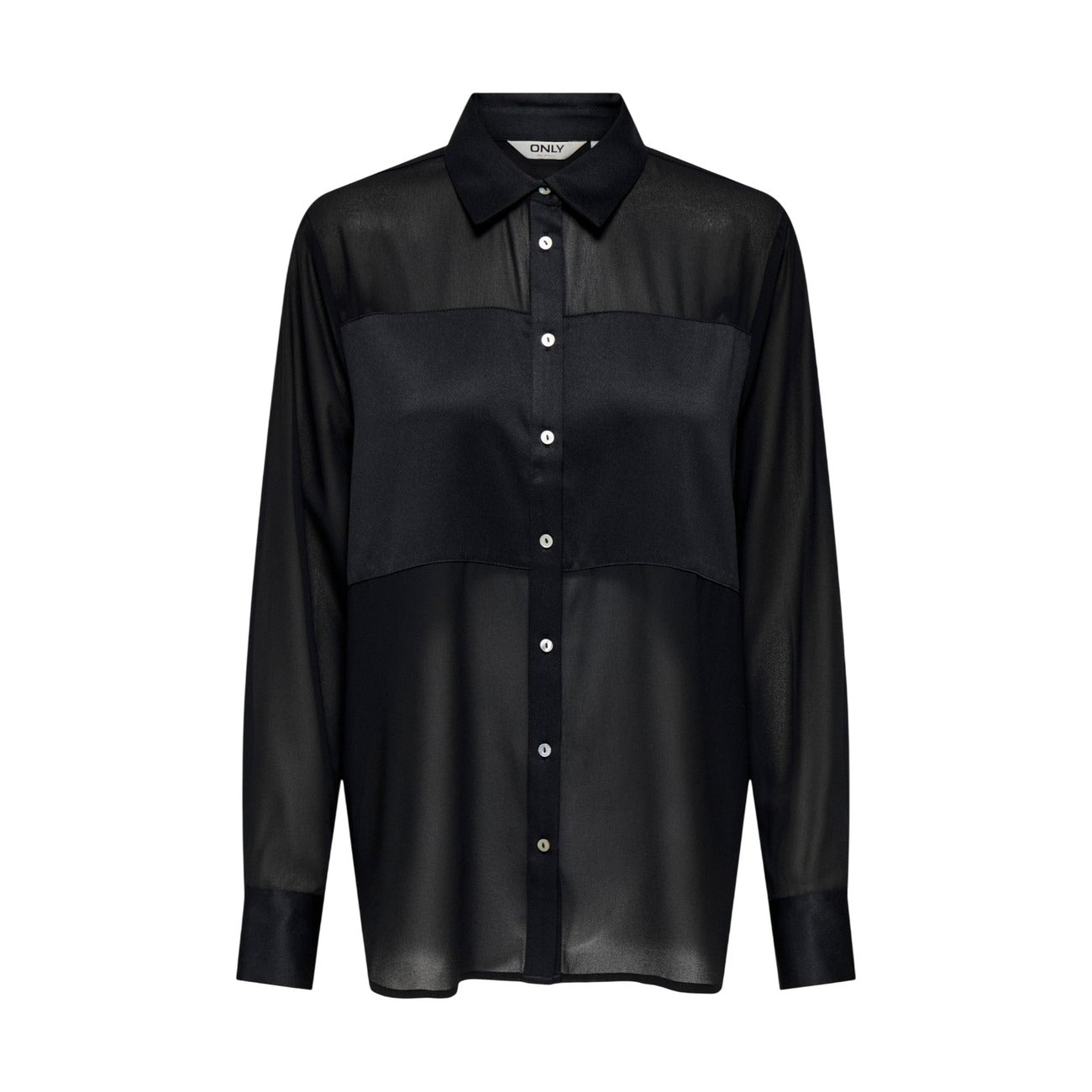 Only Camicia Donna Nera con Bottoni Maniche Lunghe - Camicia Poliestere