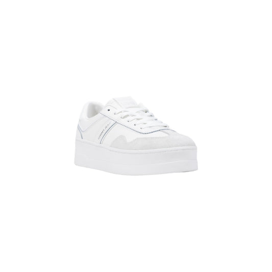 Tommy Hilfiger Jeans Sneakers Donna Bianco Plateau Lacci Ecopelle 100% EN0EN02902