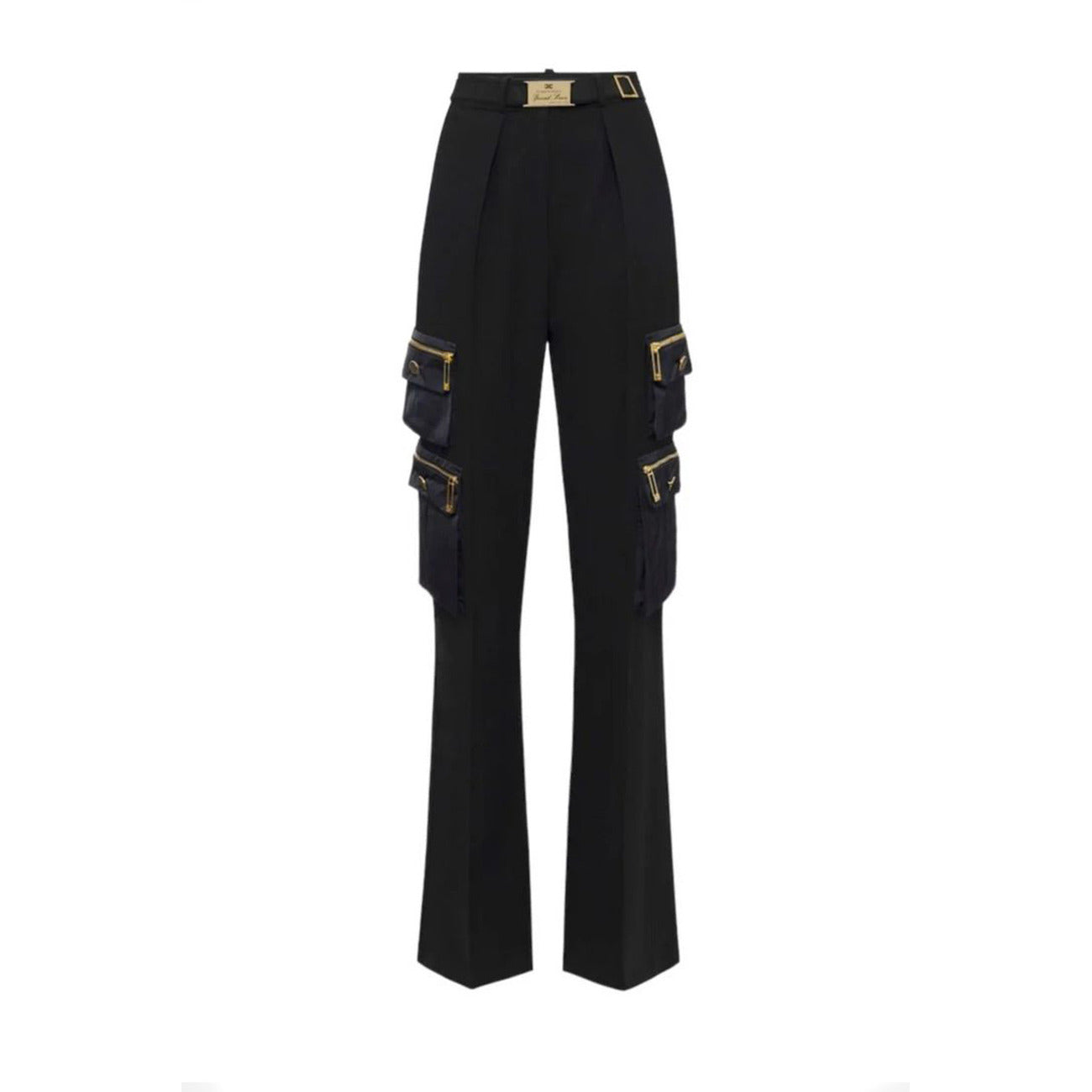 Elisabetta Franchi Pantaloni Donna Nero Zip e Bottone Tasche Anteriori Posteriori e Laterali 100% Poliestere Autunno/Inverno V_31850