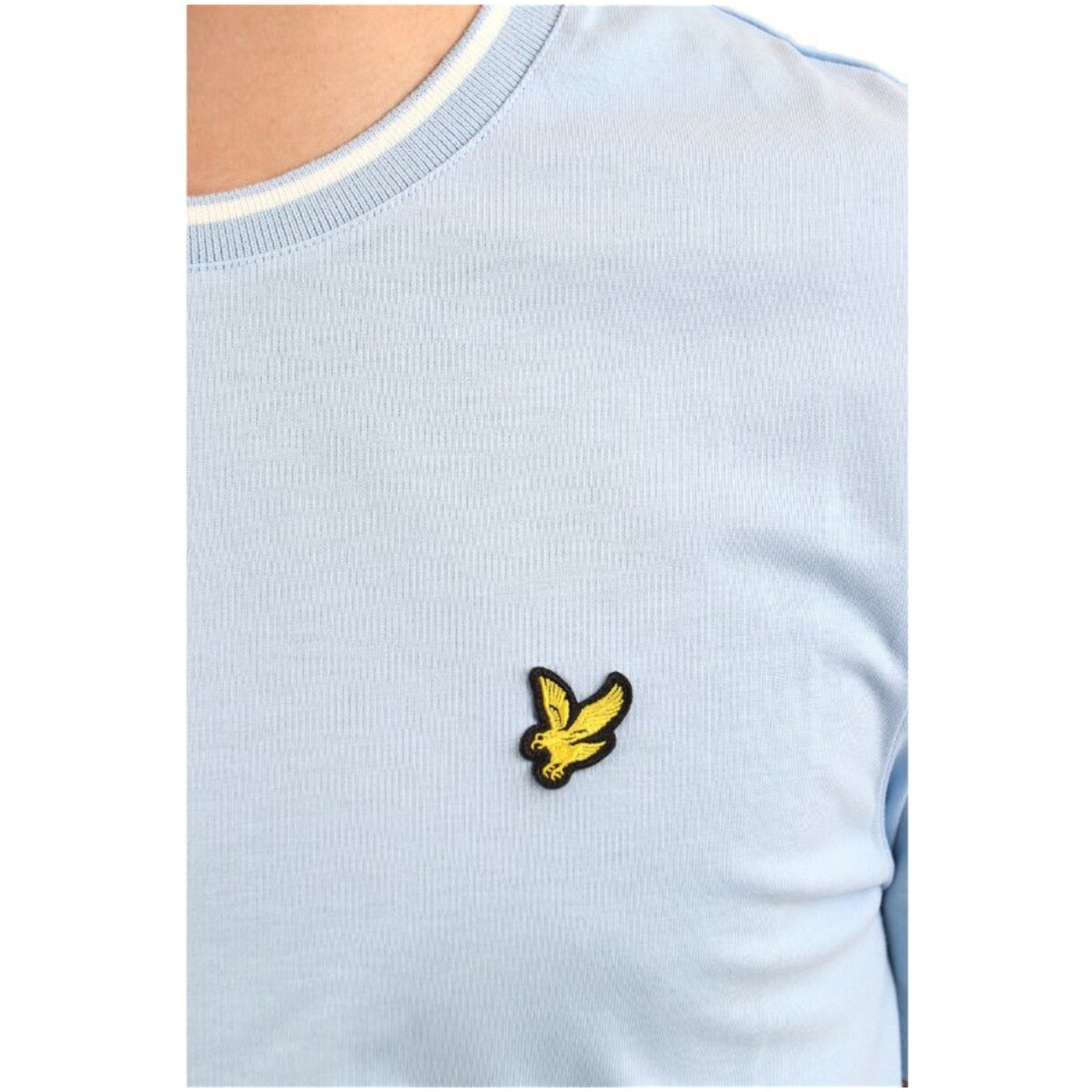 Lyle & Scott T-Shirt Uomo Azzurra Stampa Manica Corta Scollo Tondo 100% Cotone Primavera/Estate TS1433V
