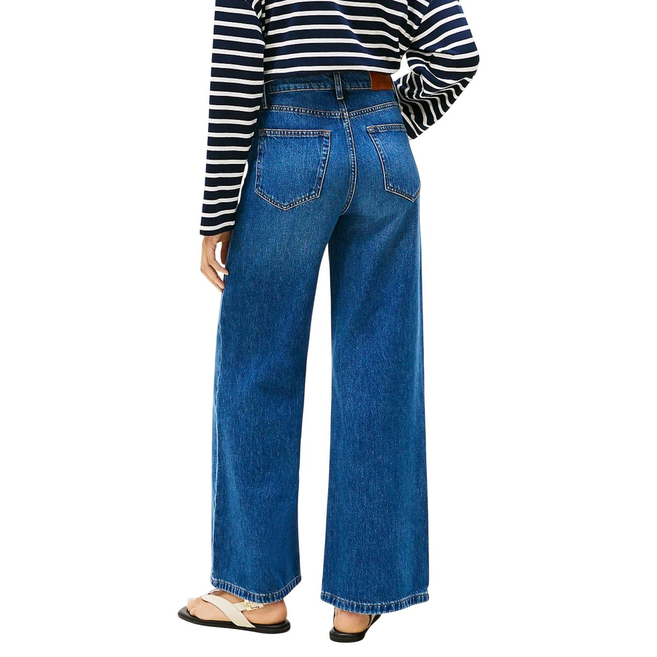 Tommy Hilfiger Jeans Donna Blu Zip Bottone Tasche Anteriori Posteriori Cotone 20% Cotone Organico 80% Autunno Inverno WW0WW45675