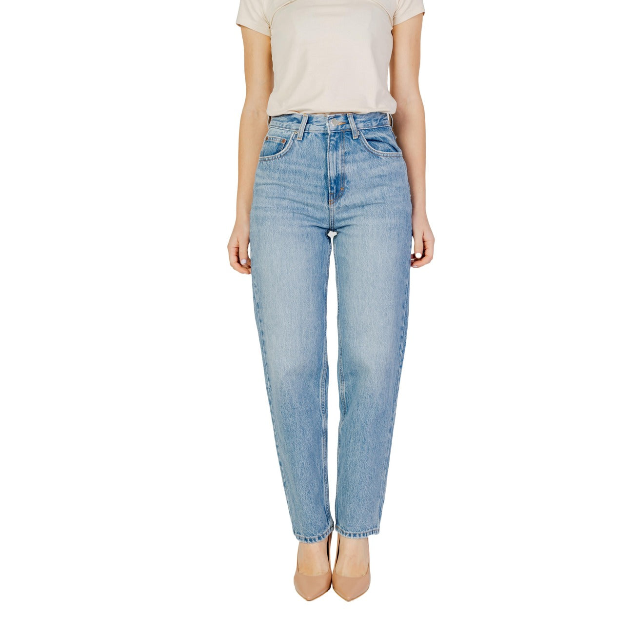 Only Jeans Donna Blu con Zip Bottone Tasche Anteriori Posteriori in Cotone 100% Tutte le Stagioni 15263588