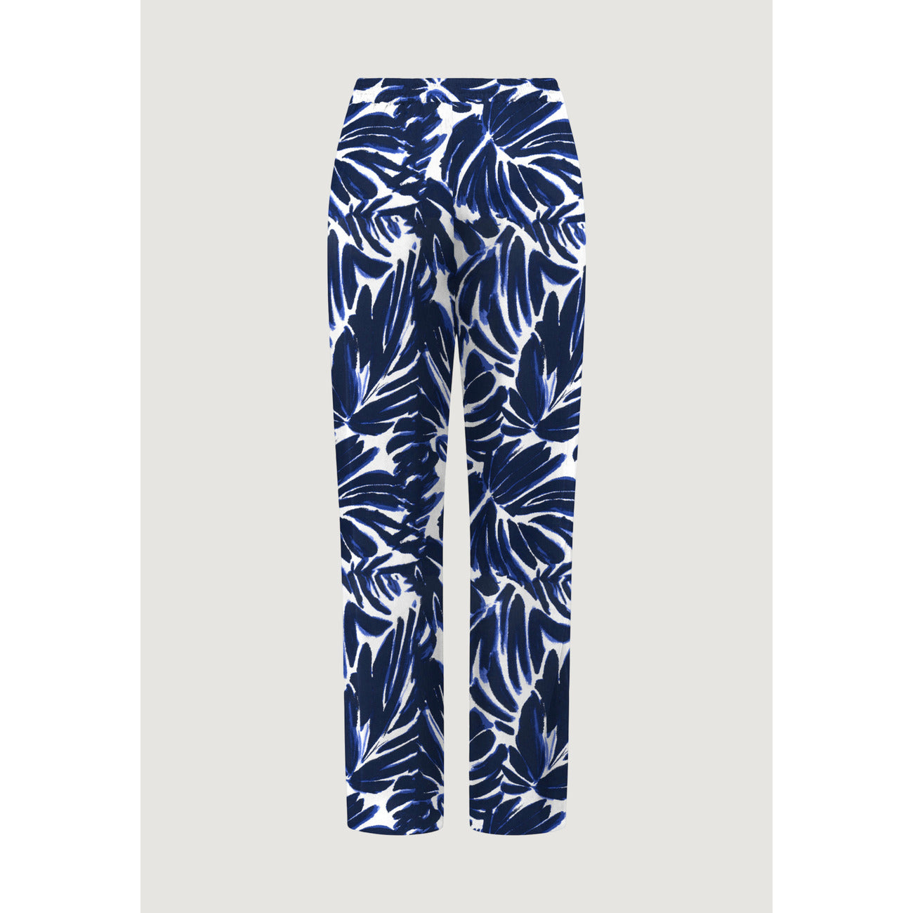 Pantaloni Palazzo Only; Stampa a Foglie. 100% Viscosa, gamba ampia, cintura coordinata inclusa. Tessuto fresco e traspirante. Look casual-raffinato per la Primavera/Estate. Vista stesa 