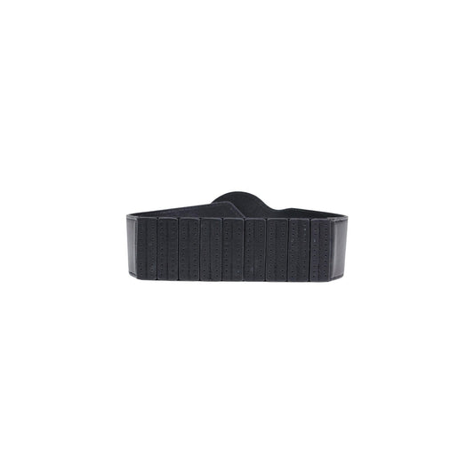 Cintura a fascia Morgan De Toi; Nero/Oro. Altezza 10 cm, 100% poliuretano. Fibbia metallica dorata, stile elegante e modellante. Ideale per definire la silhouette. Posteriore 