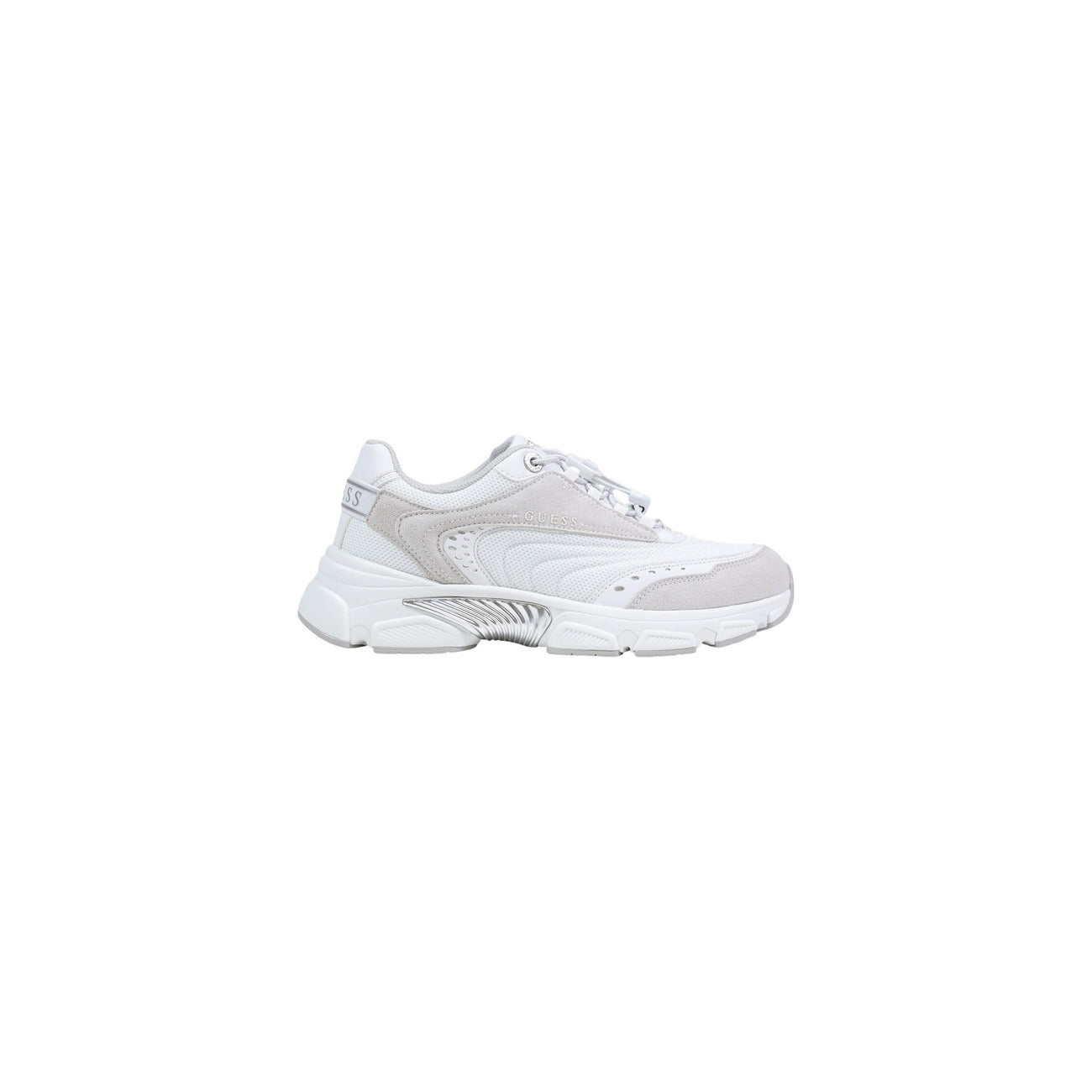 Guess sneakers bianche IMERI Realizzate in 78% poliestere e 22% poliuretano, queste scarpe sono leggere ma resistenti