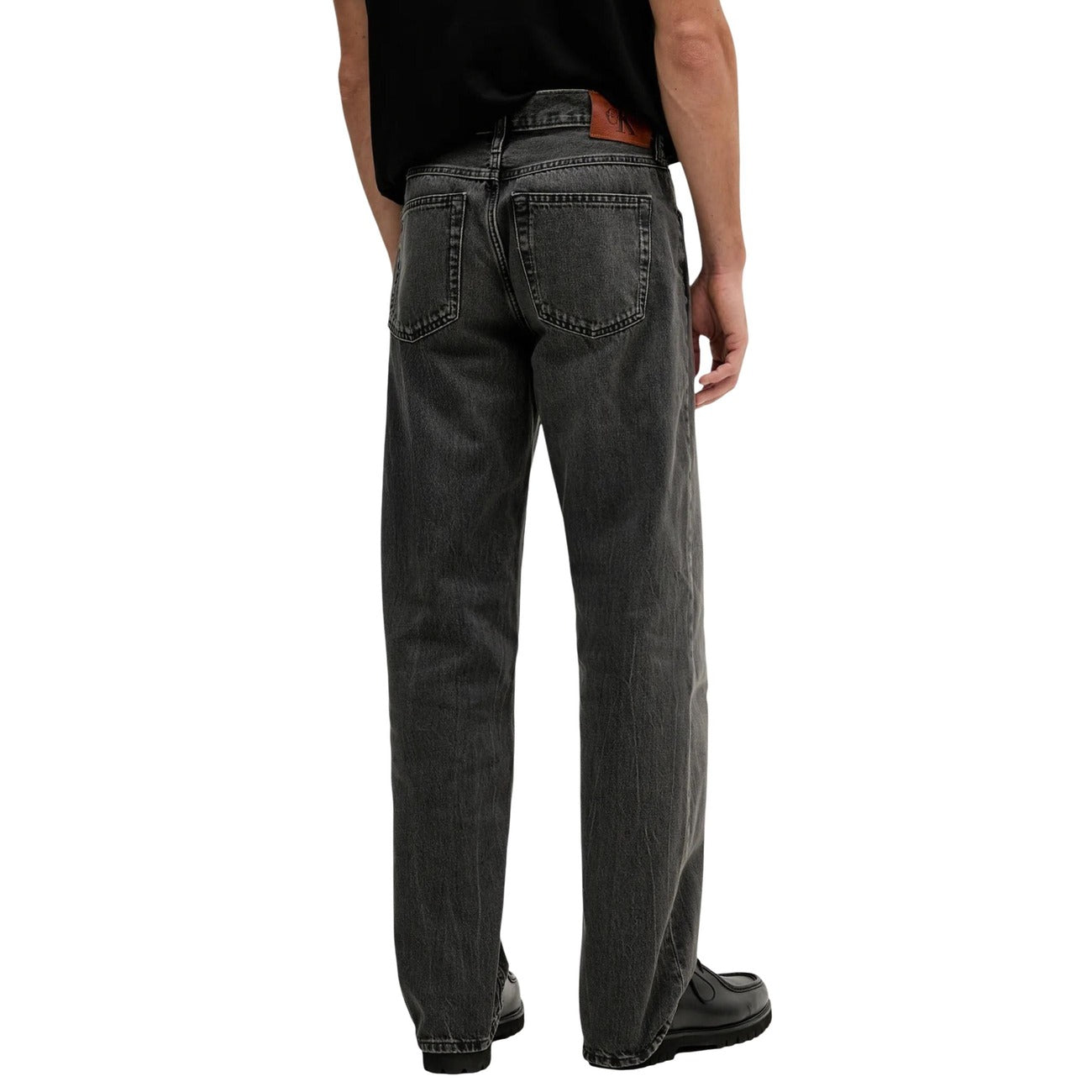 Calvin Klein Jeans Jeans Uomo Nero Zip Bottone Tasche Cotone 100% Autunno Inverno LV04RB705G