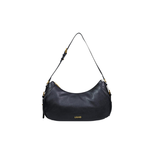 Borsa Liu Jo donna nera con cerniera a mano in ecopelle - vista frontale
