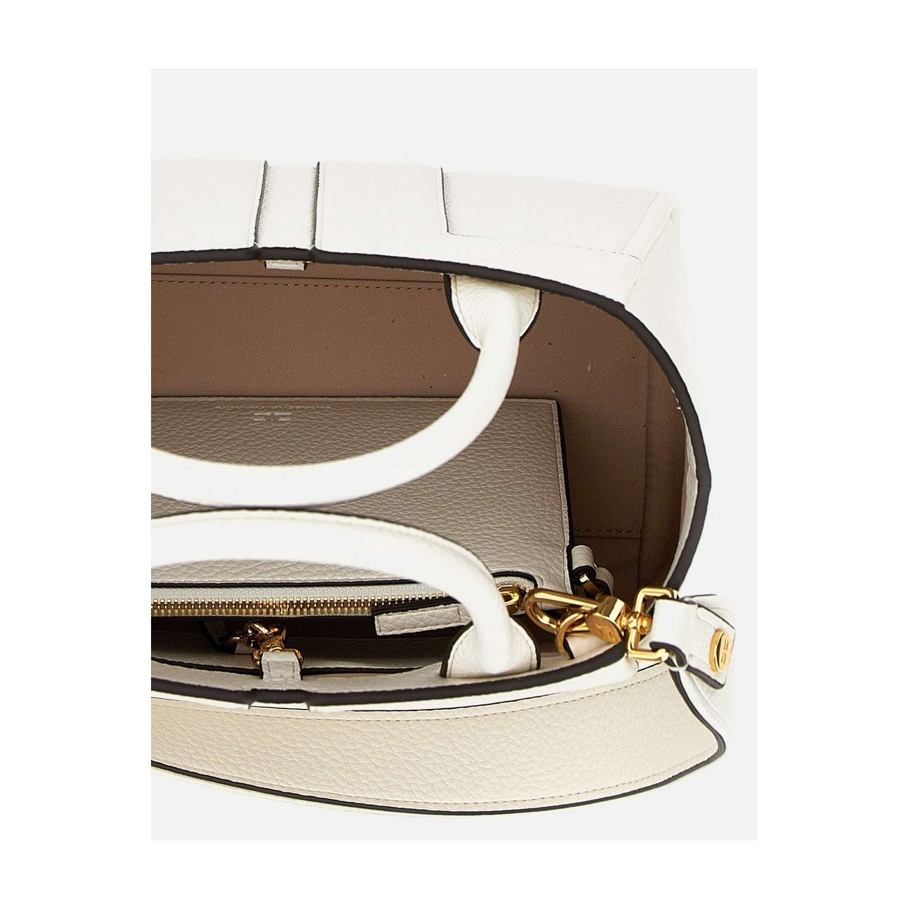 Elisabetta Franchi Borsa Donna Bianca a Mano Tracolla - Borsa Poliestere Poliuretano Tasca Interna